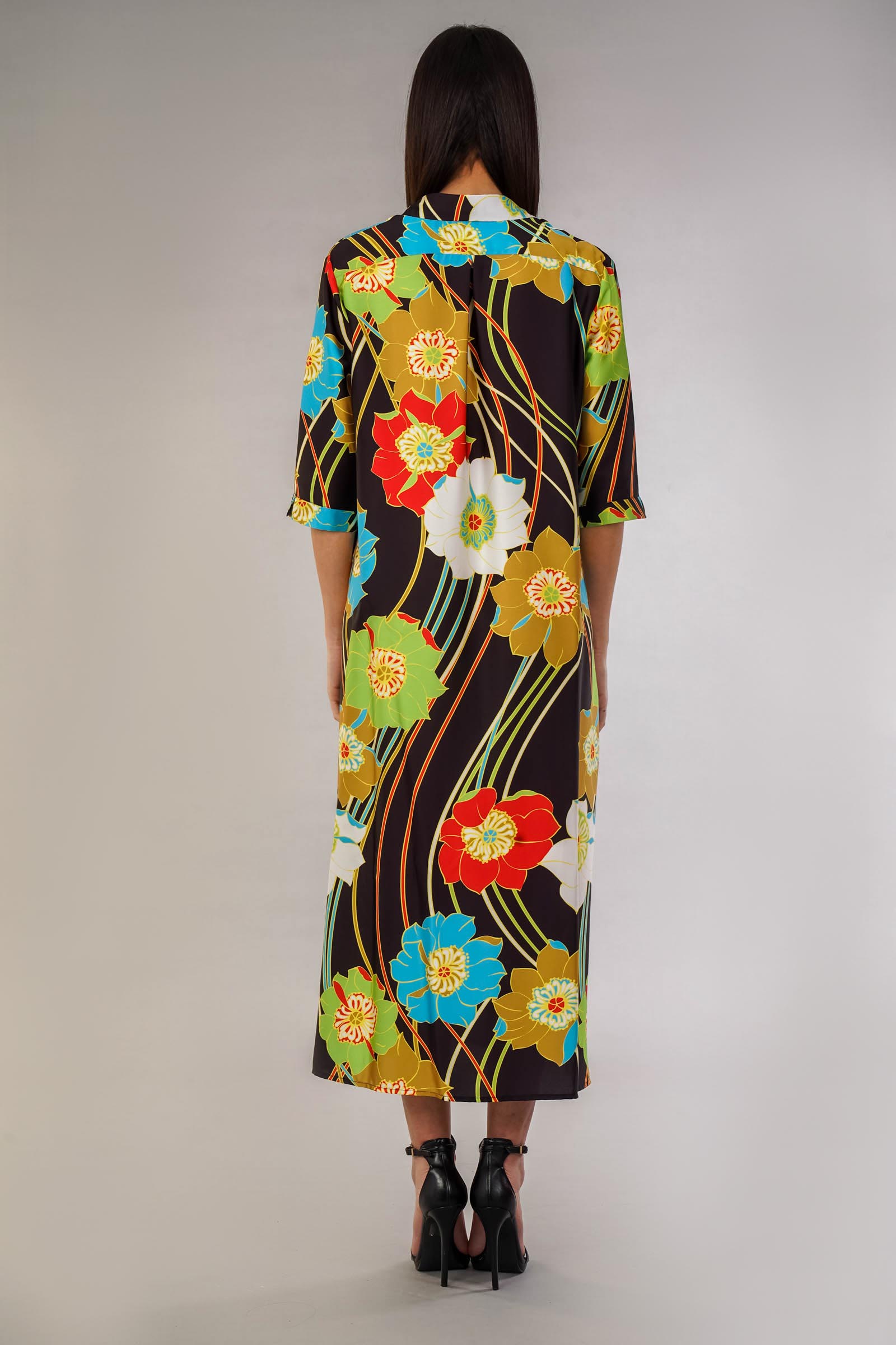 Abito chemisier in raso fantasia - GM by Gai Mattiolo